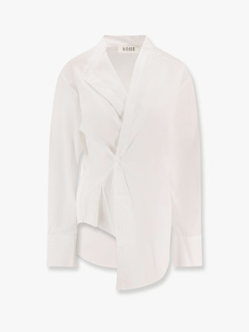 Cotton shirt with overlapping collar - ROHE - gender_Woman