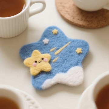 手作禮物🎁 羊毛氈 戳戳樂 流星杯墊 簡單手作 DIY材料包可愛禮物活動 送工具 手作材料 羊毛氈材料包