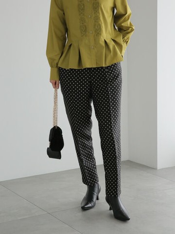 緹花點點圖案錐形剪裁長褲(FC34L0F0380) - Te chichi