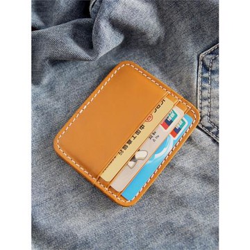 手工瘋馬皮信用復古迷你男士卡包