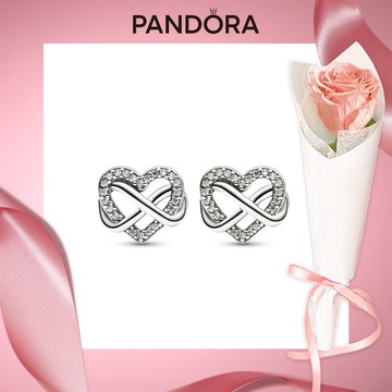 【Pandora官方直營】無限璀璨愛意針式耳環-永生花束組