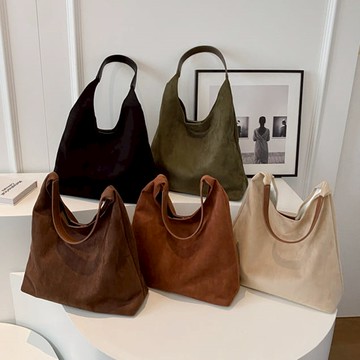 【白鳥麗子】子母托特包 日系簡約素色絨面磁吸大容量手提/肩背包 店長推薦