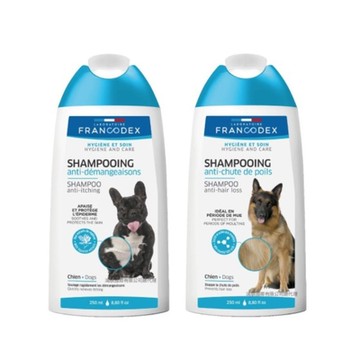FRANCODEX法國法典-乾癢調理/強韌毛囊 沐浴露 250ml/瓶 x2入組 (購買第二件贈送寵物玩具x1包)