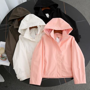 日單~試衣間！2025春裝立領連帽耐久防風防水戶外休閑茄克短外套