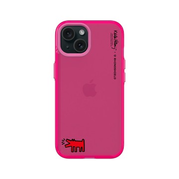 iPhone 15 Clear 粉漾桃 - Keith Haring - Barking Dog