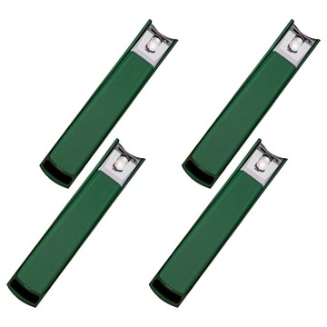 莫蘭迪色防噴濺指甲剪 NS-Y784 塑膠+金屬材質  墨綠  4個