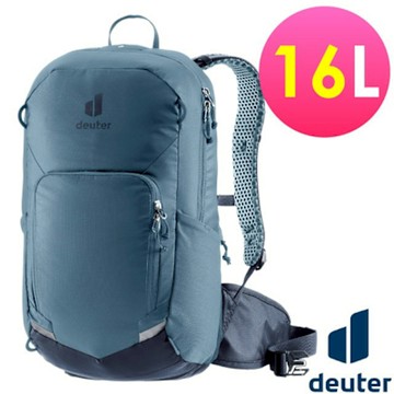 【Deuter】輕量化 Bike I 減震透氣自行車背包16L (含雨罩/可容3L水袋)/3202025 霧藍