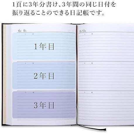 アピカ 日記帳 3年日記 横書き A5 日付け表示あり D303