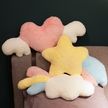 ins沙發抱枕靠墊床頭星星云朵奶瓶床上靠枕飄窗可愛少女枕頭客廳