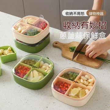 🔶臺灣發貨🔶廚房蔥薑蒜保鮮盒冰箱冷凍分格不串味備菜收納盒密封瀝水儲物盒