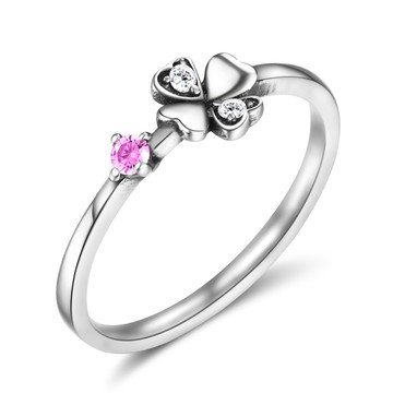 幸運草戒指 ．純銀｜防小人尾戒．閨蜜．混搭．疊戴