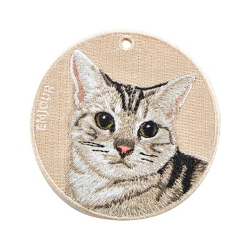 【Simple Zone】Emjour刺繡雙面吊飾-美國短毛貓