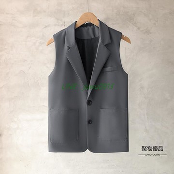 夏季薄款馬甲時尚潮流外搭無袖馬夾休閒舒適坎肩男裝外套【聚物優品】