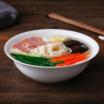 7寸純白簡約骨瓷面碗 中式日式高檔拉面碗泡面碗小湯碗學生碗餐具