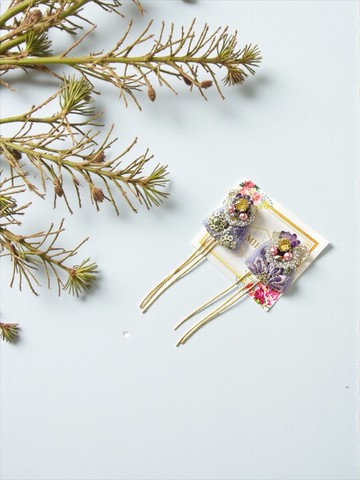 緞帶與串珠刺繡耳飾