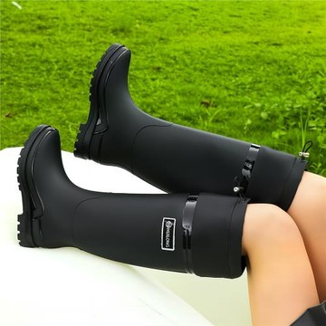 高筒防滑加絨棉雨鞋雨靴防水鞋桶膠鞋套鞋水靴女士成人廚房保暖靴
