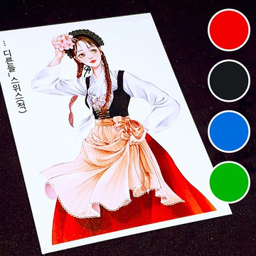 Dirdle 瑞士 (3色) 10 (honne market) 人物貼紙 黑浣熊