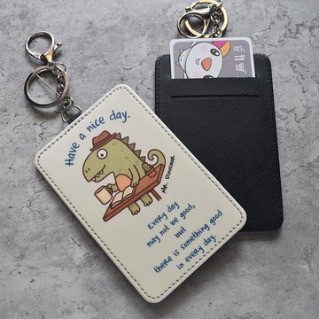 【桐鹿】恐龍先生 皮革卡夾鑰匙圈_美好的一天