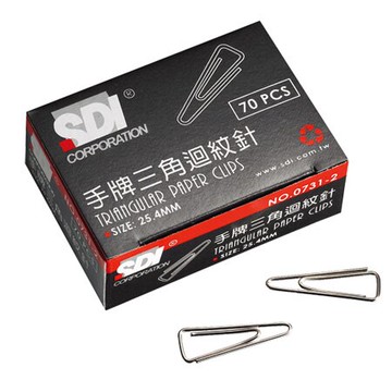 SDI 手牌 三角迴紋針 0731B (25.4mm) (70支/盒)【APP滿額下單10%點數(單一帳號最高5000點)】1/31止