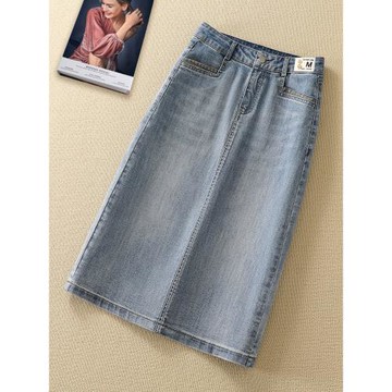 牛仔半身裙女夏2025新款夏季高腰顯瘦包臀鉛筆裙垂感薄款半身裙子