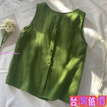 悅裳💎台灣免運💎無袖上衣 女 韓係 女士棉麻吊帶背心 複古棉麻上衣 百搭休閒顯瘦 寬鬆 短版 夏季 涼感 顯瘦 細肩