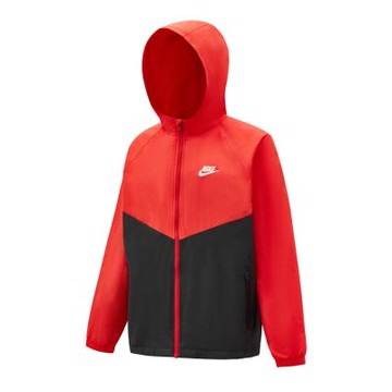 Nike K Nsw Rpl Wr Hd Jkt 外套 大童 童裝 紅黑色 連帽 IF2821-657