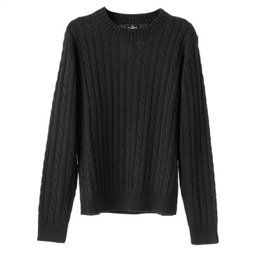 CARET 中性麻花紋毛衣  S  黑色