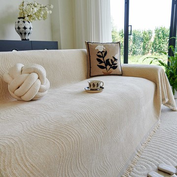 跨境加厚純色雪尼爾沙發巾簡約現代沙發蓋布壹整片全蓋沙發套罩毯鑫弘-家具衛浴 可打統編