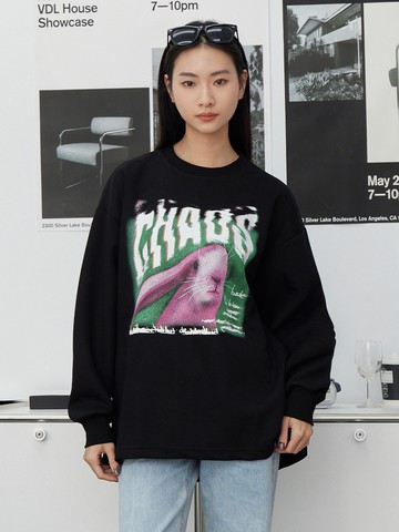 反叛兔子印花長T