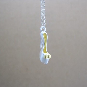 925純銀項鍊 吊墜-時尚流行個性高跟鞋生日情人節禮物女飾品73jd62【獨家進口】【米蘭精品】