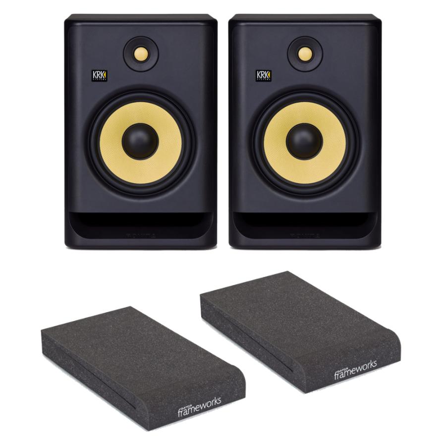 モニタースピーカー KRK SYSTEMS RP8G4 ROKIT G4 パワードモニタースピーカー×2本（ペア） アイソレーションパッド付きセット