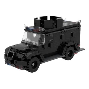 積木玩具佳磚跨境MOC155477倫科熊貓警車模型小顆粒益智亞馬遜