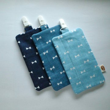 丹寧風蝴蝶結 附夾小手帕 / 幼兒園手帕