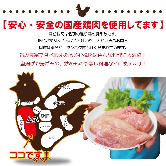 480g国産鶏むね肉ムネ肉冷凍品　胸肉　鶏肉　グラム調整の為複数ブロックあり