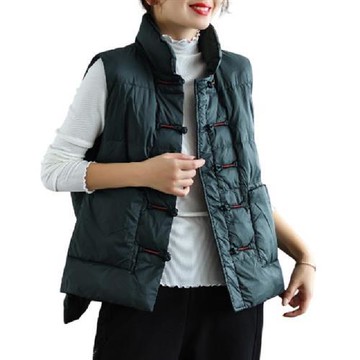 【米蘭精品】現貨+預購 頂級真羽絨背心90%鴨絨羽絨衣秋冬保暖上衣大碼休閒女裝-民族風女外套3色74mw2