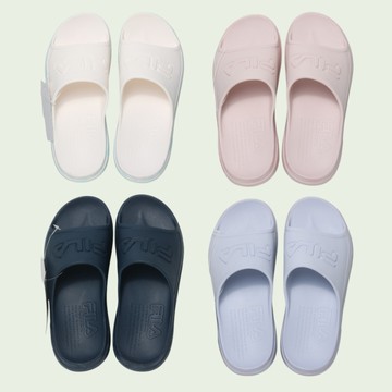 FILA 拖鞋 (偏小建議大半號) 波紋 LOGO 橡膠 防水 厚底 拖鞋 男女 4S340Z-