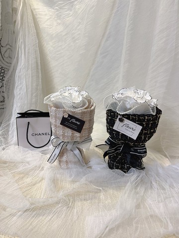 小香風永生花花束 情人節 生日禮物 求婚花束 香奈兒毛呢花束