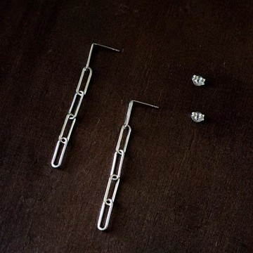 ITHACA珠寶| 日本進口純銀鎖鏈款簡潔風耳環