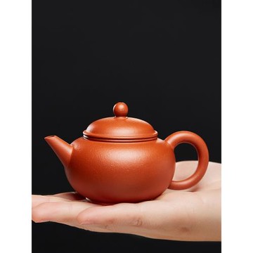 尊壺宜興純全手工水平紫砂壺原礦魚籽朱泥小茶壺單壺家用功夫茶具