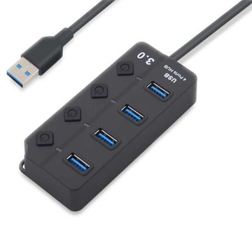 USB3.0 HUB 集線器 4口 集線器4埠 帶LED開關 高速集線器 分配器 擴充器 【DD351】 123便利屋