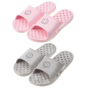 BASE ALPHA ESSENTIALS 表情符號防滑浴室拖鞋 粉色 + 灰色  270mm  1組  粉色+灰色