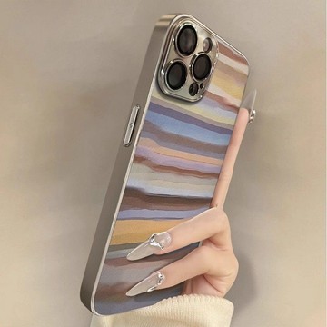 彩虹條紋手機殼蘋果高新款小眾保護套iPhone 16 15 14 13 12 11 Promax XR XS 8 7p