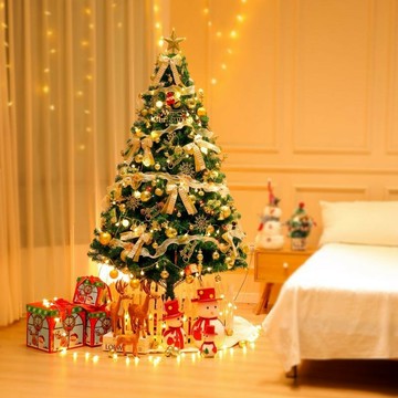 豪華聖誕樹加密diy發光1.8米網紅聖誕節大型擺件商場酒店聖誕裝飾