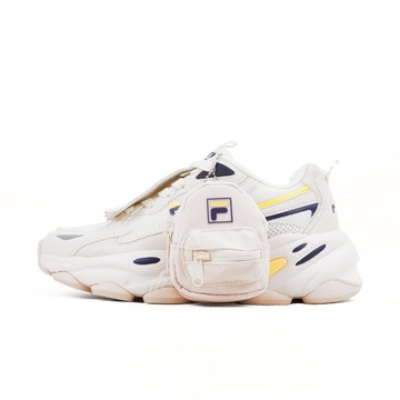 Kixpress-Fila Tassel 女 休閒鞋 運動 復古 老爹鞋 流蘇 英倫風 可拆吊飾 米黃 [5-J318Y-793]