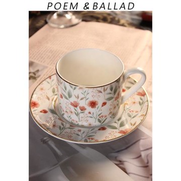詩與歌 花卉骨瓷杯子 春日氣息滿滿 中古馬克杯咖啡杯對杯禮盒