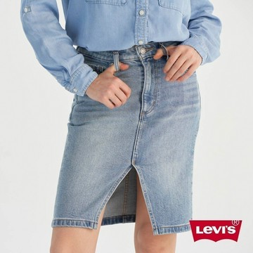 Levi's 女款 牛仔裙 復古全排釦A字裙 牛仔短裙 001R4-0003 熱賣單品