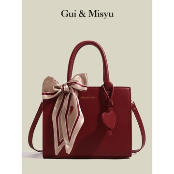 紅色結婚小眾斜跨手提新娘包