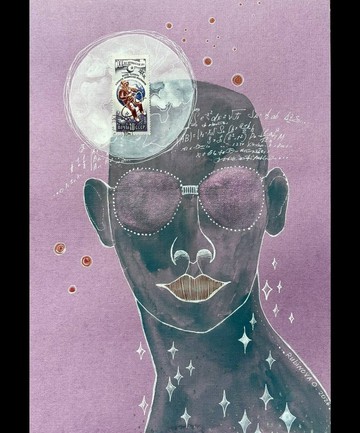 男性藝術 未來感畫作 原創 黑紙 牆面藝術 宇宙藝術品