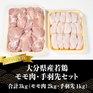 ふるさと納税 大分県産 若鶏 モモ肉 手羽先 セット (合計3kg・2種) 国産 手羽先 もも 惣菜 おかず 唐揚げ 煮物 セット 詰め合わせ 冷凍 大分県 .. 大分県佐伯市