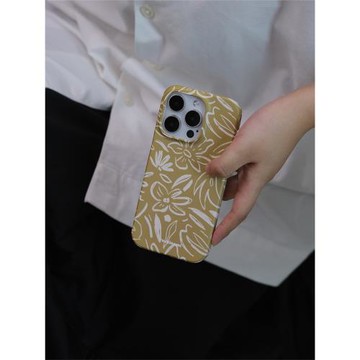 原創橄欖芥末黃綠色秋季半包菲林硬殼適用于蘋果151617promax小眾磨砂半包硬殼iPhone1413氛圍感手機殼